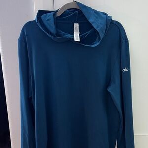 Men’s Conquer ALO Yoga Teal Hoodie NWOT